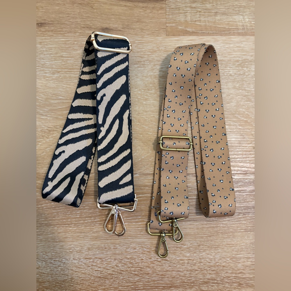 Adjustable crossbody purse straps leopard and tiger print patterns